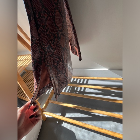 BERSHKA Brown and Black Faux Snake Skin Pants - Picture 3 of 8